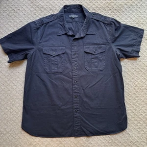 J. Peterman Shirt Mens XXL Black Button Up Safari Outdoor Buttons Cotton - Picture 1 of 12