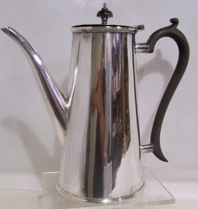 S.J. LEVI SILVERPLATE COFFEE POT w/ WOOD HANDLE & FINIAL - Picture 1 of 8