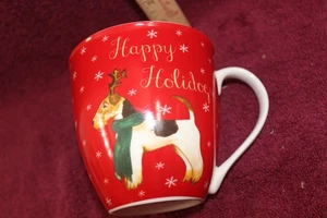 Molly Green Happy Holidays Coffee Cup With Reindeer Terrier - Picture 1 of 4