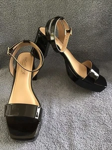 Rachael Zoe Damen-Sandalen Absatzschuhe S 9 Riemen 3' klobiger Absatz schwarz kirschefarben - Bild 1 von 13
