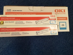 OKI C3300/C3400/C3450/C3600 IMAGE DRUM CYAN PLUS TWO CYAN CARTRIDGES - Picture 1 of 1