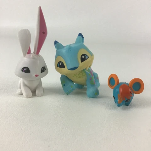 Animal Jam Figures Toppers Lucky Lynx Cottontail Rabbit 3pc Lot 2016 Jazwares Cover