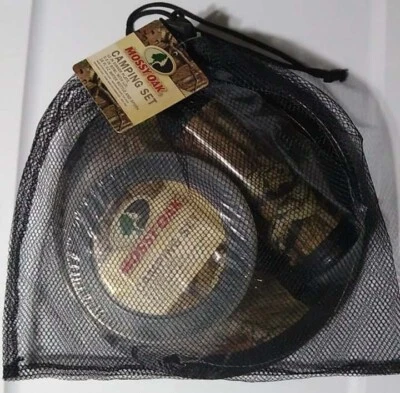Juego de platos de camping Mossy Oak - Plato, cuenco con tapa, botella de agua y Spork NUEVO Foto 1 de 3