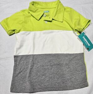 garanimals toddler boy Size 3T Lime polo with White and Gray strips.