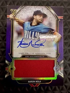 AARON NOLA TRIPLE THREADS AUTOGRAPH SINGLE JUMBO RELIC CARD /75 PATCH AUTO - Picture 1 of 2