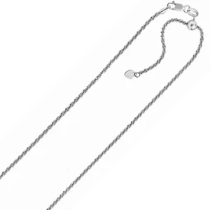 1.50mm Adjustable Twisted Sparkle Chain Necklace REAL Sterling Silver Up To 22" - Picture 1 of 2