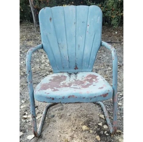 Vintage Antique Warmack Metal Arm Chair Clam Shell Back Lawn 1940’s - 1950’s Cover