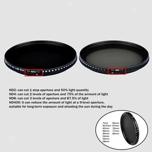 Professional ND2 to ND400 variable adjustable ND filter - Picture 1 of 40