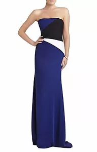 NEU BCBGMAXAZRIA AUDRIANNA TRÄGERLOSES FARBBLOCKIERTES KLEID XVR68B00/L384A GRÖSSE 0 - Bild 1 von 3
