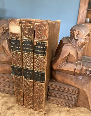 RARE!! 1823 QUENTIN DURWARD SIR WALTER SCOTT 1ST EARLIEST EDITION 3 Vols Leather - Image 1 of 4