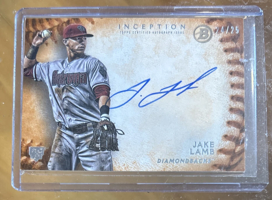 2015 Bowman Inception Jake Lamb 橙色新秀亲笔签名 #24/25 Angels RC SP — 第 1/2 张图片