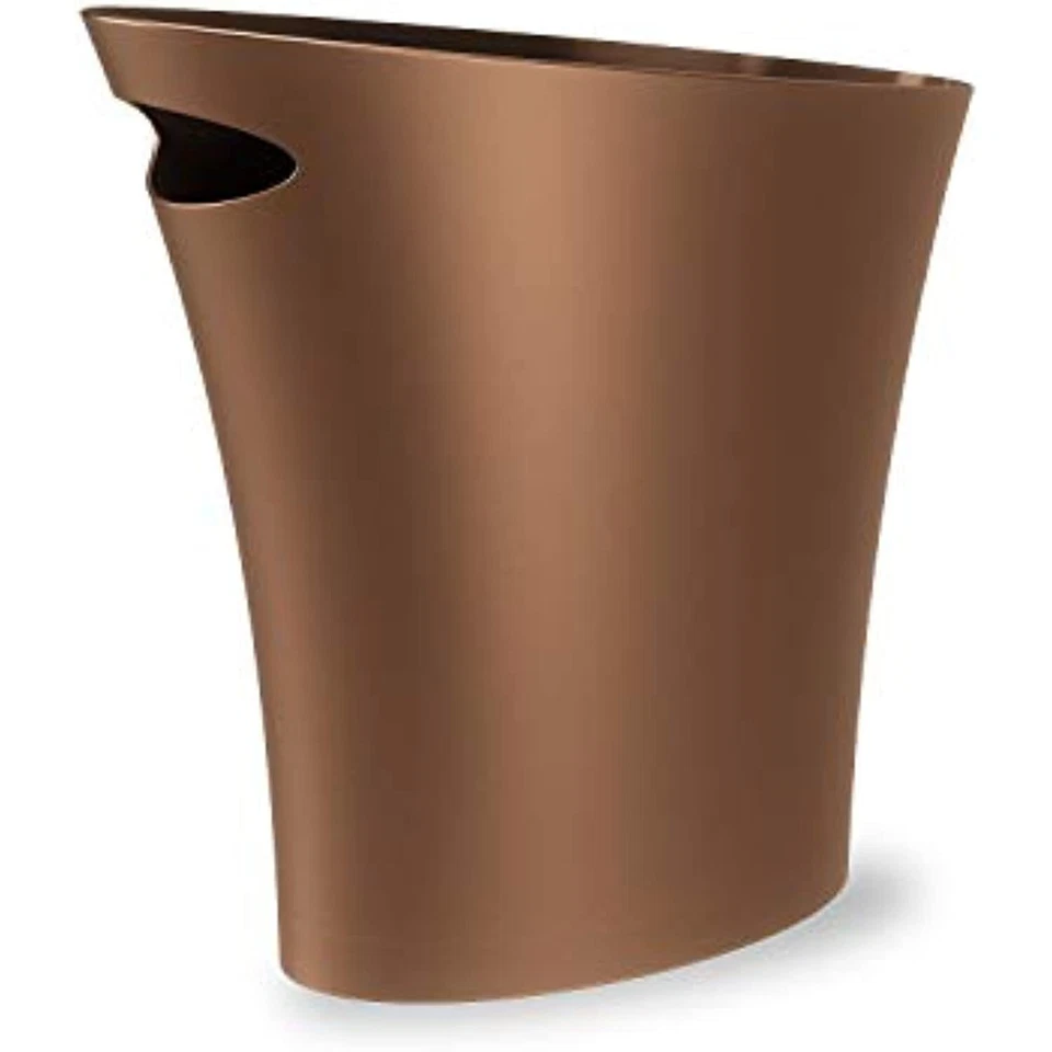 "Umbra Skinny Polypropylene Waste Can, Bronze"