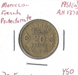 Moneda Marruecos (Protectorado francés) 20 francos 1951 Y50 - Imagen 1 de 3