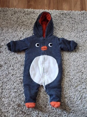 Tuta da neve invernale Gymboree Penguin Pals bambino 0 a 3 mesi ottime condizioni - Immagine 1 di 3