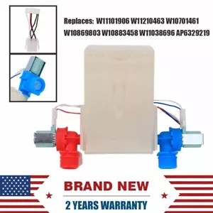 NEW Water Inlet Valve For W11101906 W10883458 AP6329219 W11210463 W10701461 - Picture 1 of 9