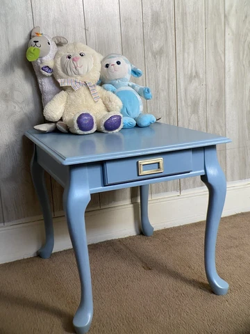 Refinished End table/nightstand/accent table for bedroom or boy nursery Cover