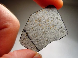WORLD CLASS FULL SLICE FROM CALIF FALL! FUSION CRUSTED CRESTON METEORITE 4.29 GM - Picture 1 of 10