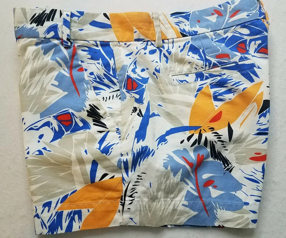 Шорты Khakis By GAP женские размер 4 белые синие китайские солнечные с гавайскими карманами  - Изображение 1 из 4