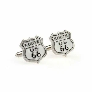 GEMELOS de moda para camisa, route 66, ruta 66, U.S. 66 - ENVIO GRATIS a ESPAÑA - Picture 1 of 3