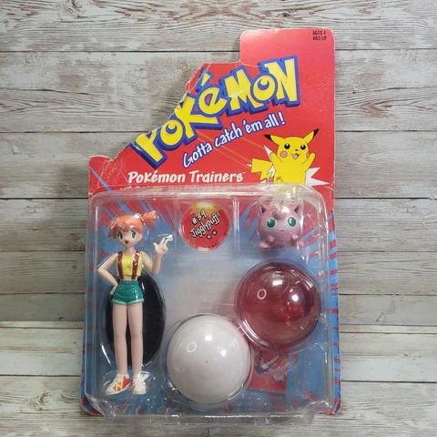 Vintage Pokemon Trainers Misty With Jigglypuff Hasbro New With Damage On Card Cover