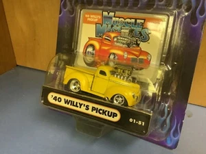  '40 WILLYS pickup Muscle Machine blower  street rod yellow    funline1:64  - Picture 1 of 2