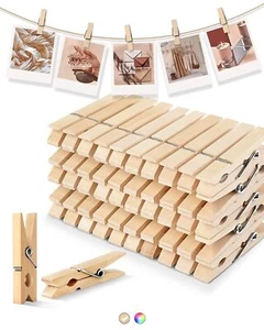 Clothes Pins Wooden Clothespins for Photo 1.77 Inch 50 PCS Small Wood Clips C... - Picture 1 of 8