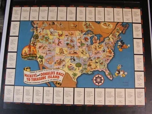Mickey’s and Donald’s Race to Treasure Island, Standard Oil Company map, 1939 - Picture 1 of 5