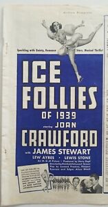 Ice Follies of 1939 Joan Crawford James Stewart ice skating movie ad