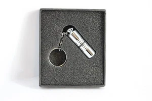 Zigarren Rund-cutter HADSON aus Edelstahl, Schlüsselanhänger, mit Etui Neu - Picture 1 of 3