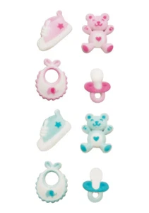 Baby Shower Party  Sugar Top Decor - Boy or Girl, Pink or Blue -  Kosher, 24 pk - Picture 1 of 3