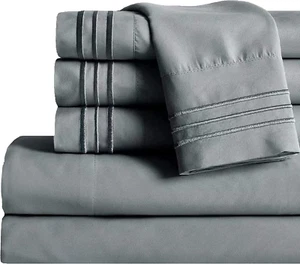 Queen Sheet Set - Luxury Hotel 1800 Premier Bedding Sheets & Pillowcases - Ultra - Picture 1 of 12