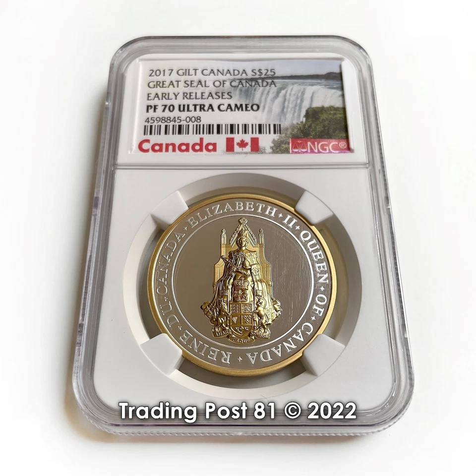 2017 CANADA - Great Seal of Canada Gilt Silver Coin - ER - NGC Proof 70 UC w/COA - Image 1 of 2