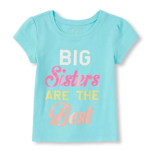 ~NEW~ "BIG Sister" Baby Girls Graphic Shirt 18-24 Months 2T 3T 4T 5T Gift! Teal - Picture 1 of 4