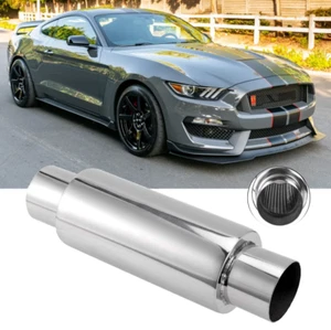 3" Einlass Auspuff Schalldämpfer Resonator Edelstahl 406mm für Ford Mustang GT - Bild 1 von 14