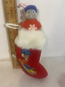 Vintage 1986 Disney The Rescuers Flocked Christmas Ornament BERNARD - Picture 1 of 4
