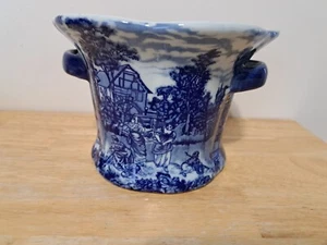 Antique Ironstone Transferware Pot - Foto 1 di 15