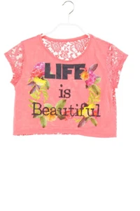 here+there C&A T-Shirt Cropped Print Spitze 146 pink multicolor - Bild 1 von 5