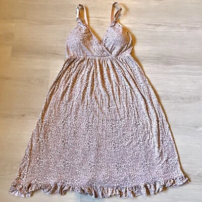 Camisón de Maternidad Secret Treasures Vestido para Dormir Rosa Gris Leopardo Talla S/M Foto 1 de 4