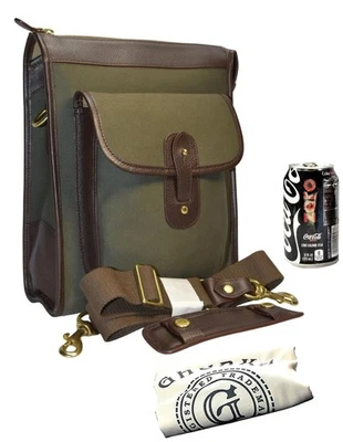 Новый 2023 Ghurka No 4 без Gearpack зеленый саржи и ореховой кожи сумка-планшет - Изображение 1 из 4