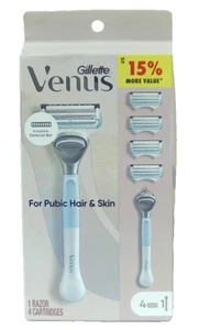 Gillette Venus for Pubic Hair and Skin, Women's Razor Handle and 4Blade Refills - Picture 1 of 3