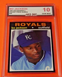 BO JACKSON****1991 SCD Pocket GUIDE-----ROYALS---GEM Mint 10***Mad Dog GRADED - Picture 1 of 2