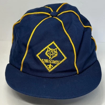 Vintage Cub Scouts Hat Cap Blue Gold Youth Collectible Uniform - Image 1 of 4