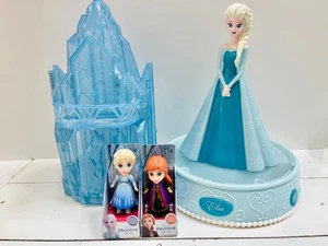 Frozen Disney Anna and Elsa Mini Dolls Ice Castle Palace Toys Coin Bank Lot - Picture 1 of 14