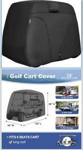 600D Waterproof Golf Cart Cover Universal Fits for Most Brand 6 Passenger Long - Picture 1 of 1