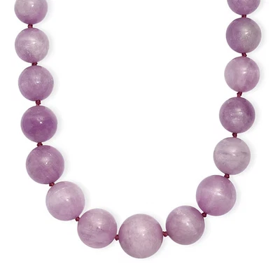 Collar de cuentas premium de kuncita de 580,00 quilates en plata de ley chapada en rodio 18 Foto 1 de 4