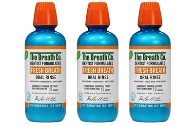 THE BREATH CO. 3x The Breath Co Icy Mint Mouthwash 500ml Alcohol-Free, Dentist Formulated
