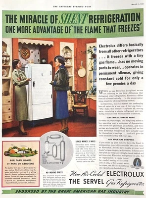 Electrolux Servel Gas Refrigerator Vintage Print Ad 1936 Evansville Indiana u - Image 1 of 4