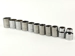 Vintage Craftsman Metric 3/8" Drive 11-Pc Socket Set 12-Pt V & G Series 9mm-19mm - Picture 1 of 5