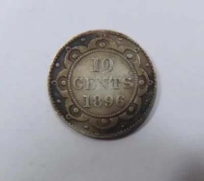 Newfoundland Queen Victoria Sterling Silver 10 Cents 1896 SCARCE - Image 1 of 2