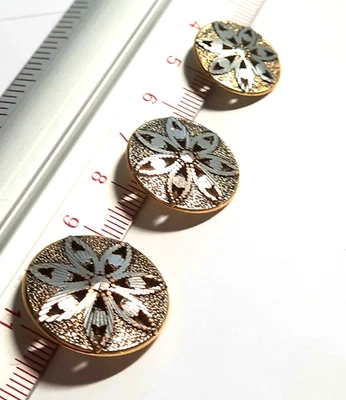 1 Jewellery Metal Button Color Old Gold/Silver Tiddly Winks Glanzschliff Classy - Image 1 of 3